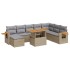 Set sofás jardín y cojines 9 pzas ratán sintético acacia