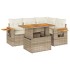 Set sofás jardín y cojines 5 pzas ratán sintético acacia