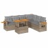 Set sofás jardín y cojines 7 pzas ratán sintético acacia