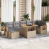Set sofás jardín y cojines 8 pzas ratán sintético acacia