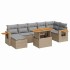 Set sofás jardín y cojines 8 pzas ratán sintético acacia