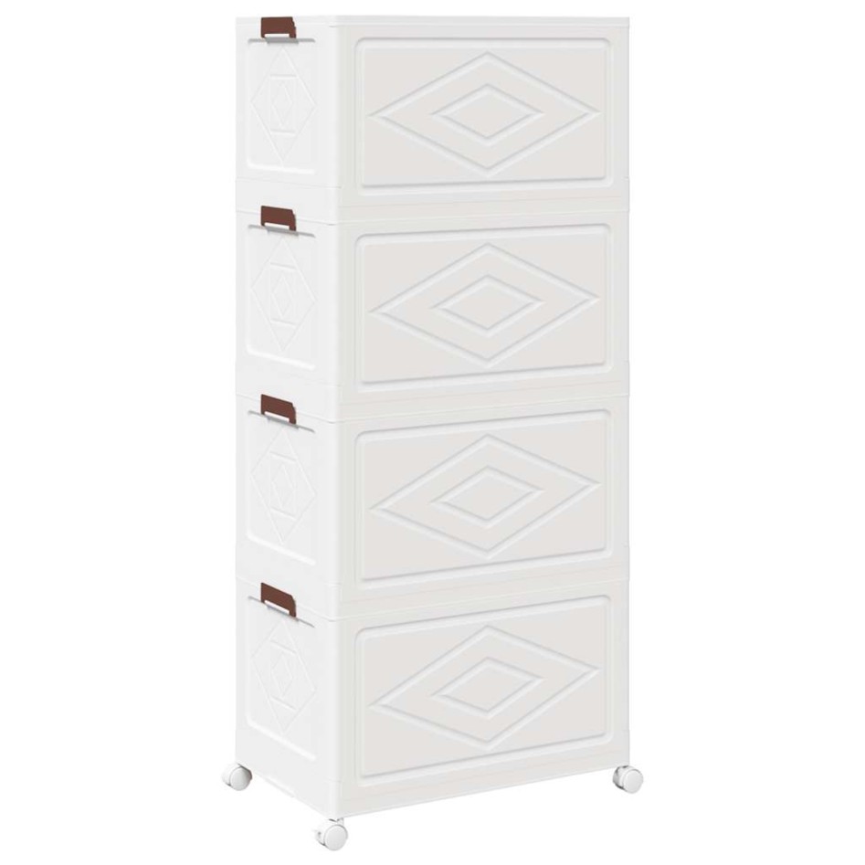 Caja de almacenaje apilable con ruedas 4niveles