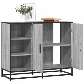 Aparador de madera de ingeniería gris Sonoma 92x35x76