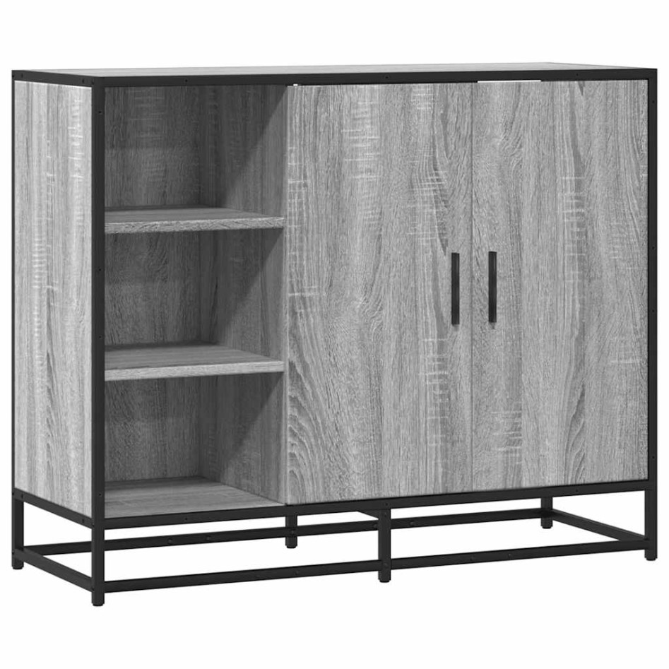 Aparador de madera de ingeniería gris Sonoma 92x35x76