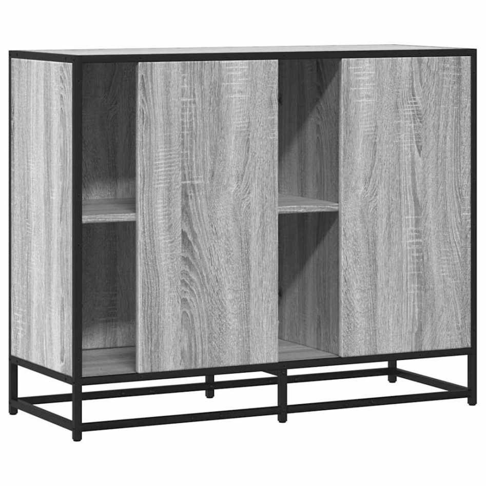 Aparador de madera de ingeniería gris Sonoma 92x35x76