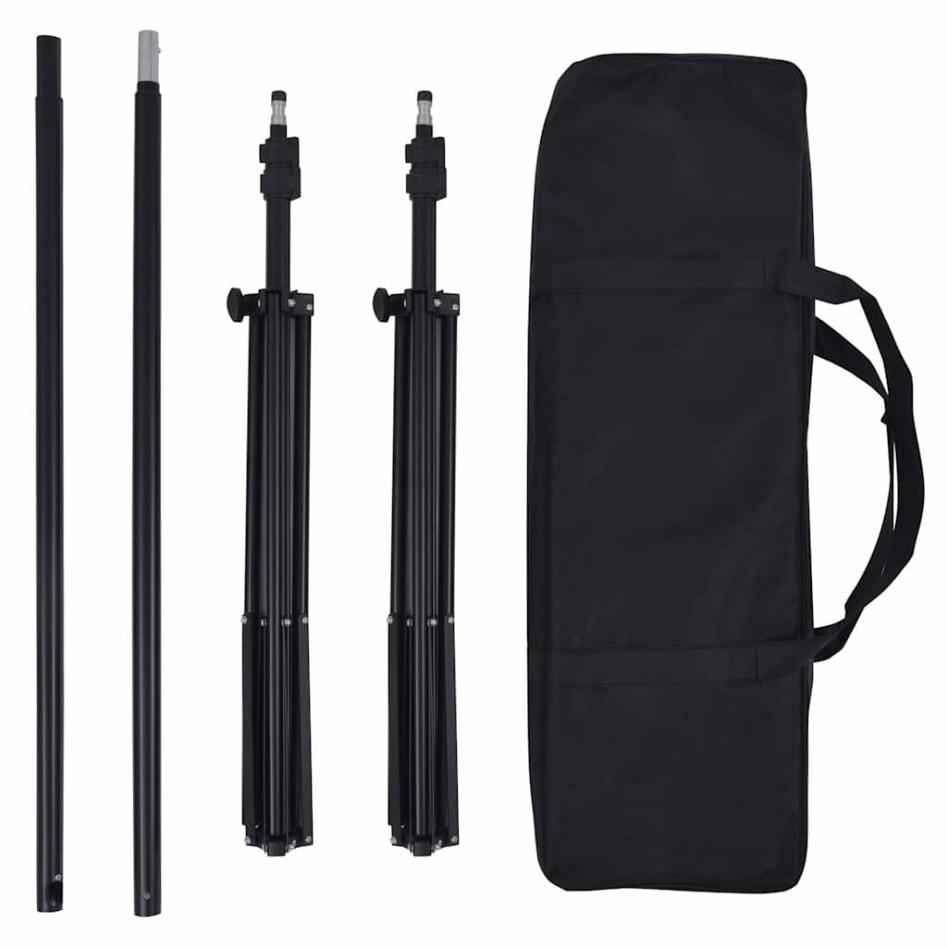 Set de estudio fotográfico con telón de fondo e iluminación