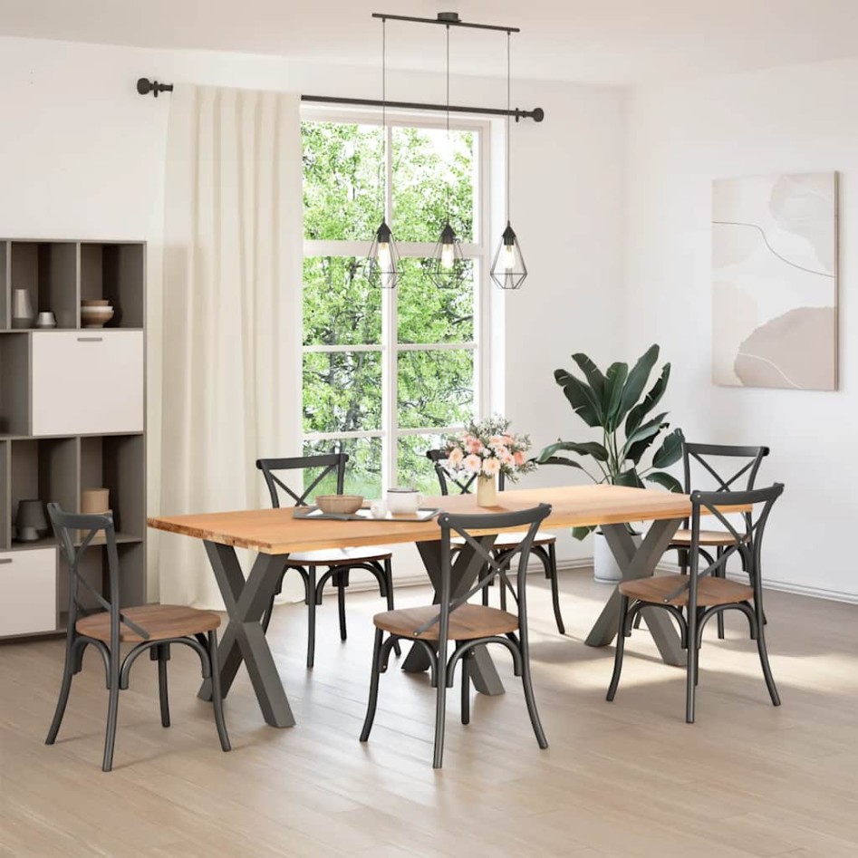 Patas para mesa de comedor en forma de X 3 uds antracita