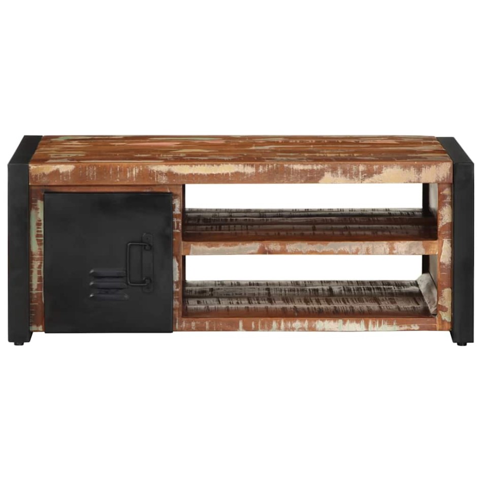 Mesa de centro multicolor 90x50x36 cm madera maciza