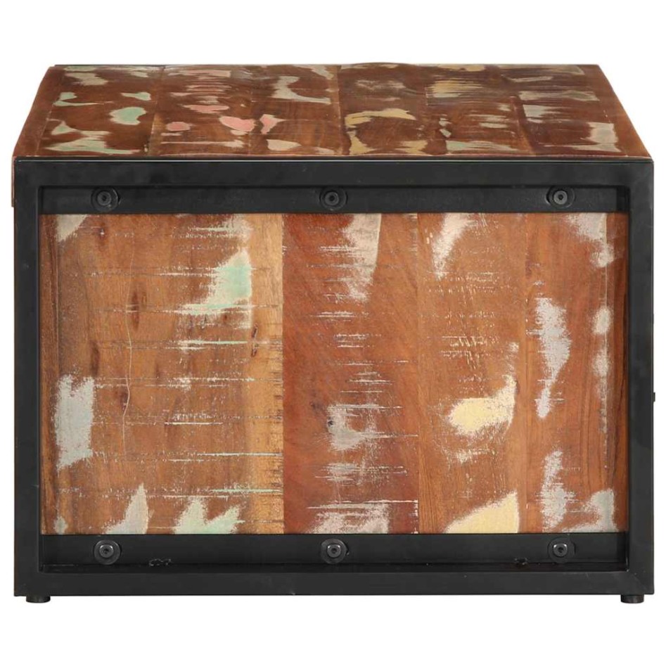 Mesa de centro multicolor 90x50x36 cm madera maciza