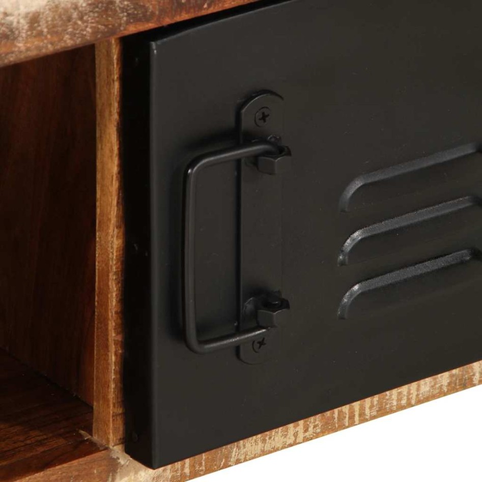 Mesa de centro multicolor 90x50x36 cm madera maciza