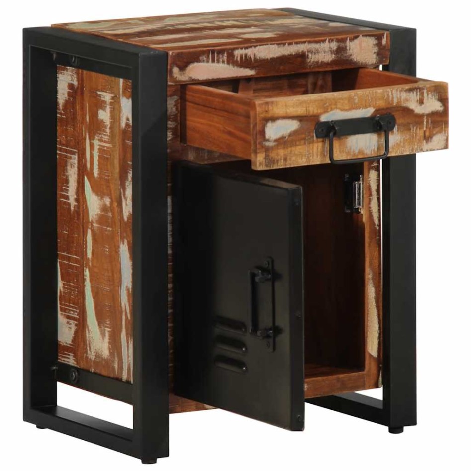 Mesilla de noche multicolor 40x30x50 cm madera maciza