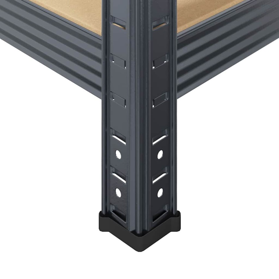 Estante almacenaje 5 niveles 3 uds acero y madera