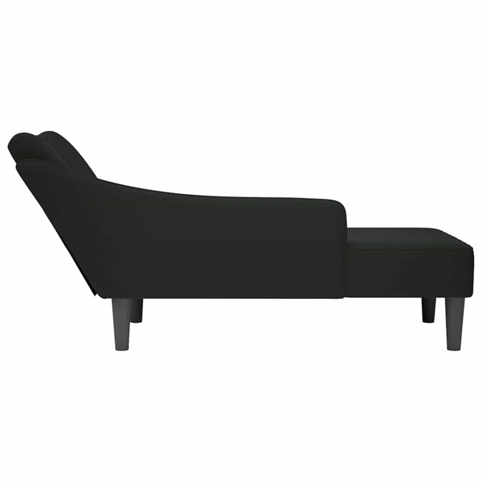 Chaise longue con reposabrazos derecho terciopelo
