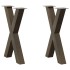 Patas para mesa comedor forma X 2uds acero natural