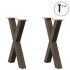 Patas para mesa comedor forma X 2uds acero natural