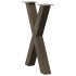 Patas para mesa comedor forma X 2uds acero natural