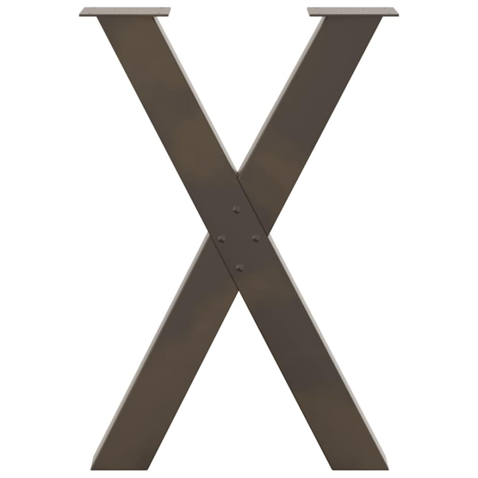 Patas para mesa comedor forma X 2uds acero natural