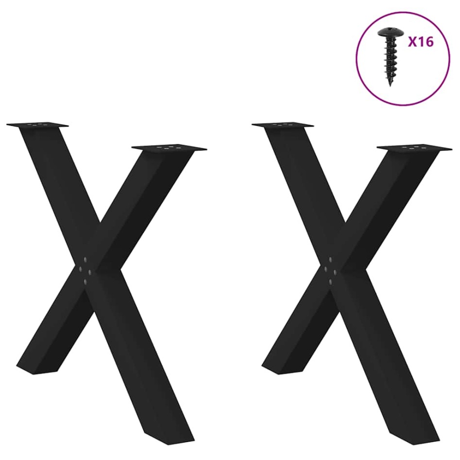 Patas para mesa de comedor en forma de X 2 uds acero