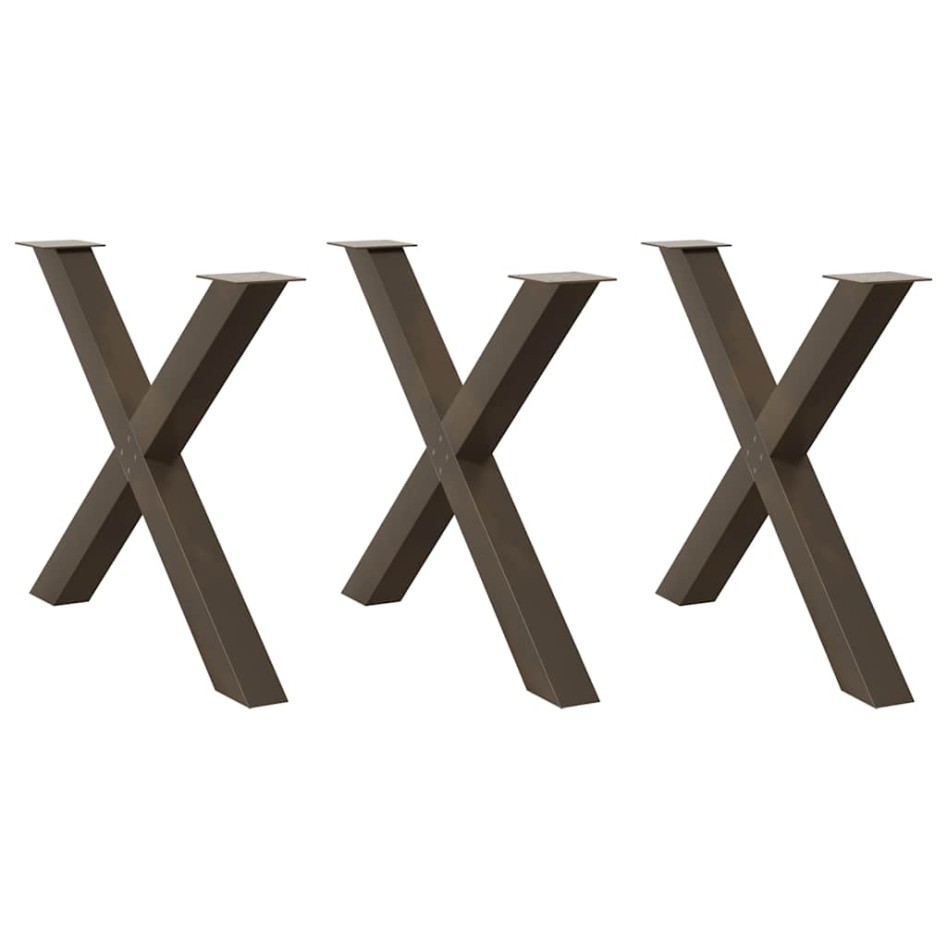 Patas para mesa comedor forma X 3uds acero natural