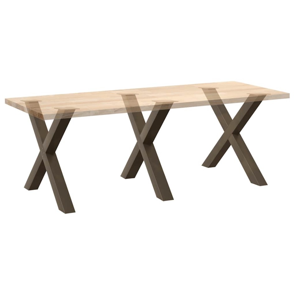 Patas para mesa comedor forma X 3uds acero natural