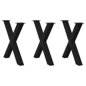 Patas para mesa de comedor en forma de X 3 uds acero