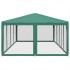 Carpa para fiestas con 12 paredes de malla HDPE verde 8x4