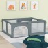 Parque para bebés con 2 puertas tela Oxford gris