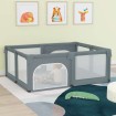 Parque para bebés con 2 puertas tela Oxford gris claro