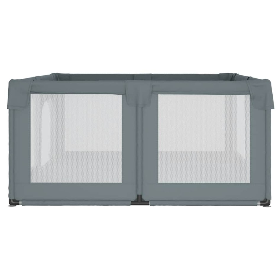 Parque para bebés con 2 puertas tela Oxford gris