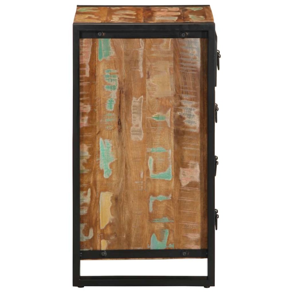 Cómoda de madera maciza reciclada multicolor 40x40x90