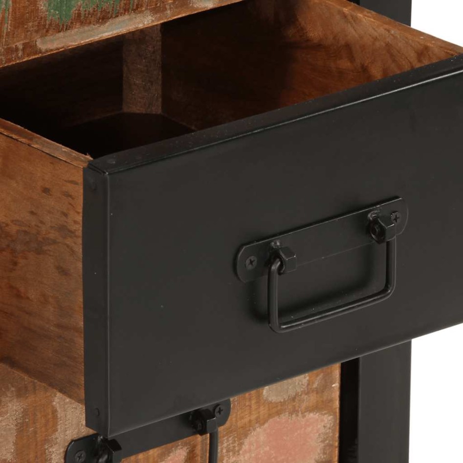 Cómoda de madera maciza reciclada multicolor 40x40x90