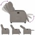 Sillón reclinable eléctrico tela gris