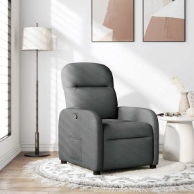 Sillón reclinable de tela gris