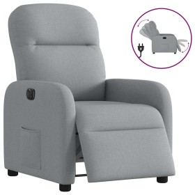 Sillón reclinable eléctrico tela gris