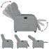 Sillón reclinable eléctrico tela gris