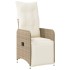 Silla de jardín reclinable con cojines ratán sintético