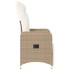 Silla de jardín reclinable con cojines ratán sintético