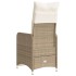 Silla de jardín reclinable con cojines ratán sintético