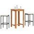 Mesa y taburetes de jardín 3 pzas madera acacia ratán PE