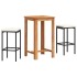 Mesa y taburetes de jardín 3 pzas madera acacia ratán PE