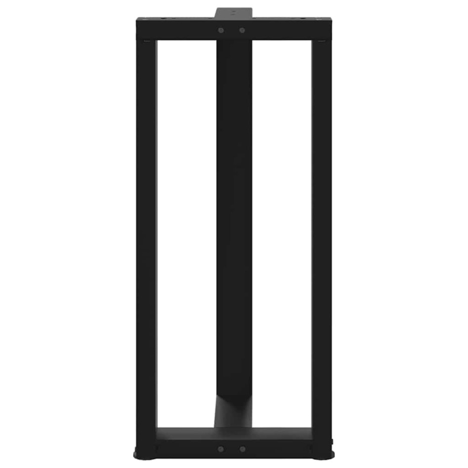 Patas de mesa de bar forma T 2 uds acero negro 40x35x(90-91)