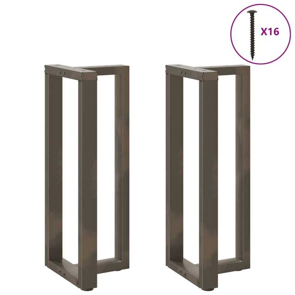 Patas mesa bar forma T 2 uds acero natural 50x35x(100-101)
