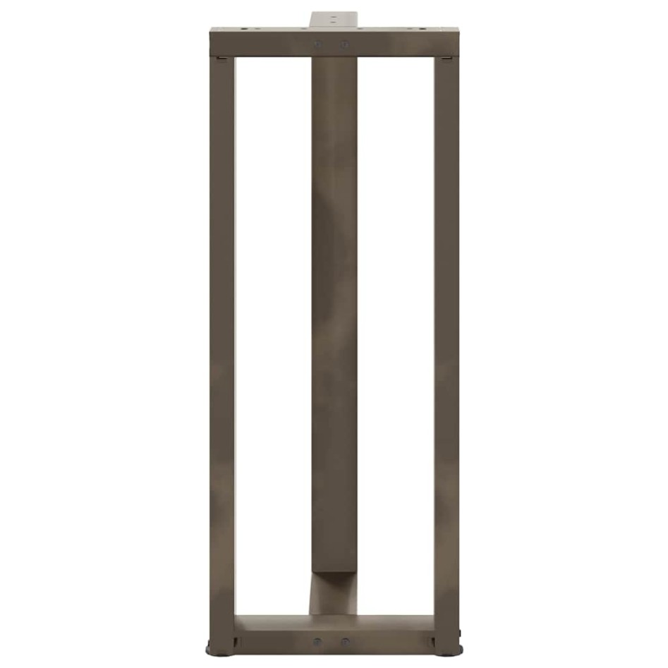 Patas mesa bar forma T 2 uds acero natural 50x35x(100-101)