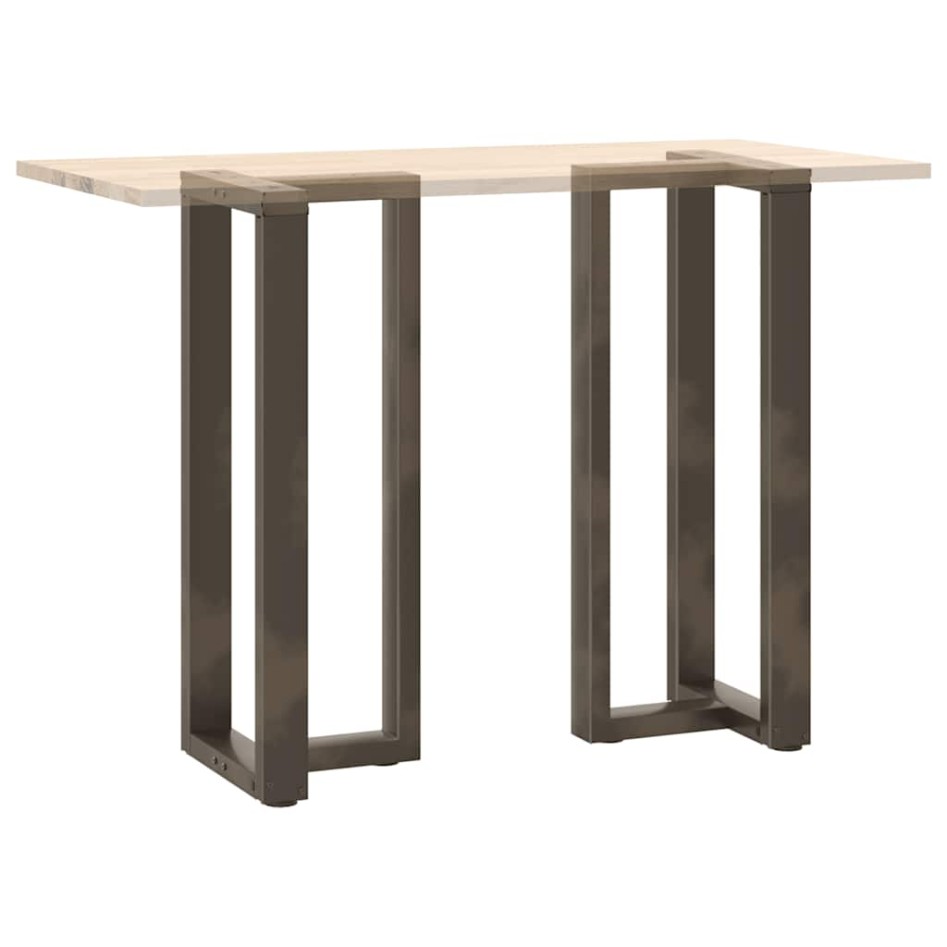 Patas mesa bar forma T 2 uds acero natural 50x35x(100-101)