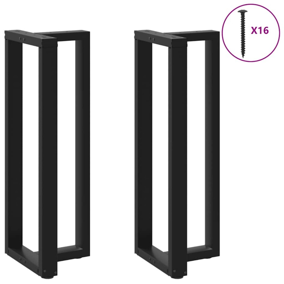 Patas de mesa bar forma T 2 uds acero negro 50x35x(110-111)
