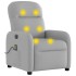 Sillón reclinable de masaje eléctrico tela gris