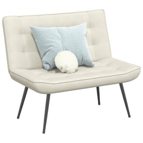 Banco de terciopelo color crema 110x74x84