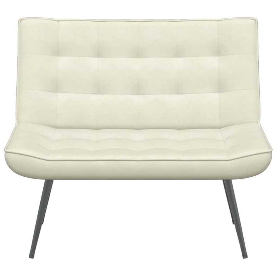 Banco de terciopelo color crema 110x74x84