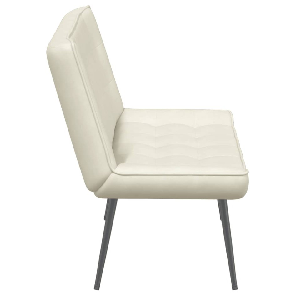 Banco de terciopelo color crema 110x74x84