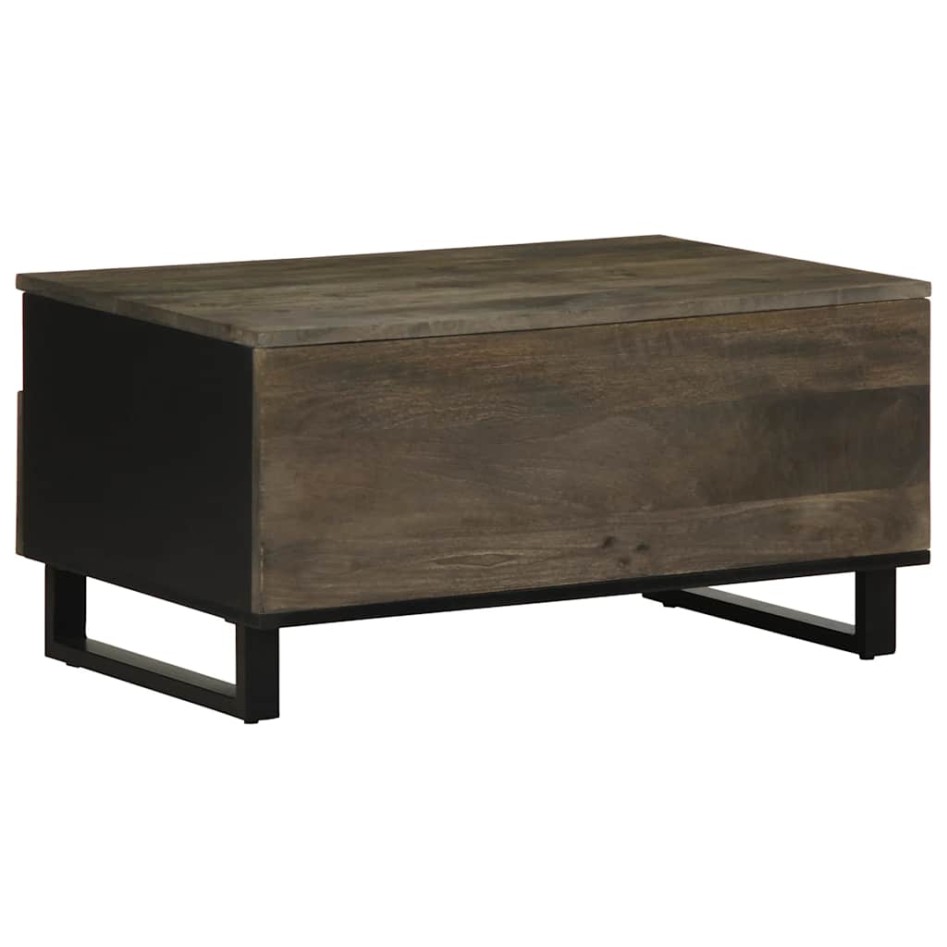 Mesa de centro madera maciza de mango negra 80x54x40